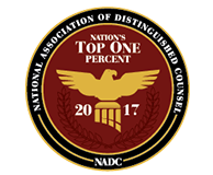 National Association of Distinguished Counsel | Nation's Top One Percent | 2017 | NADC