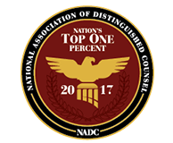 National Association of Distinguished Counsel | Nation's Top One Percent | 2017 | NADC